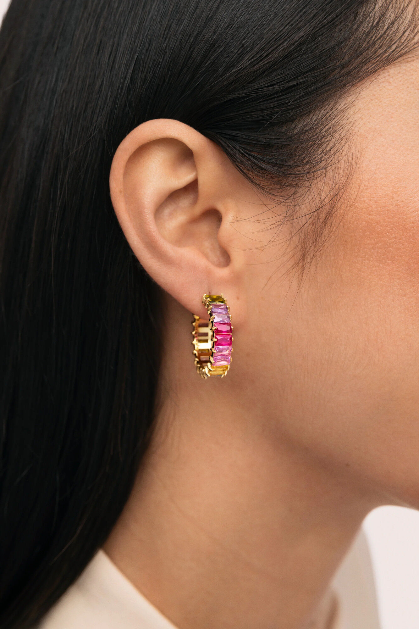 Singularu Pendientes Sia Berries Acero Ba&ntilde;o Oro