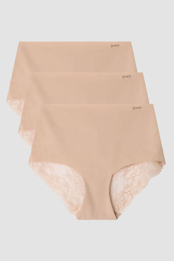 Gisela Laser cut high-rise panties nude