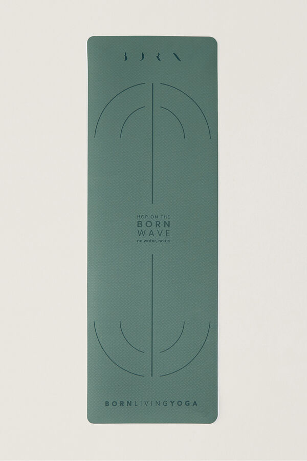 Born Living Yoga Matte Wave 6mm Eisberggrün Naturweiß