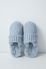 Women'secret Blue knit slippers blue