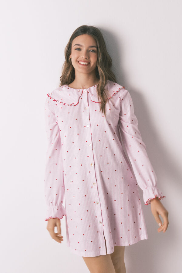 Women'secret Cotton Peter Pan collar nightgown pink