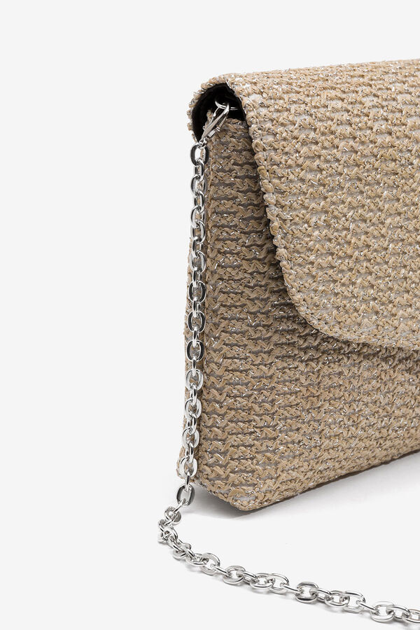 Vilanova Mala Clutch Efeito Palha Brilhante cinzento