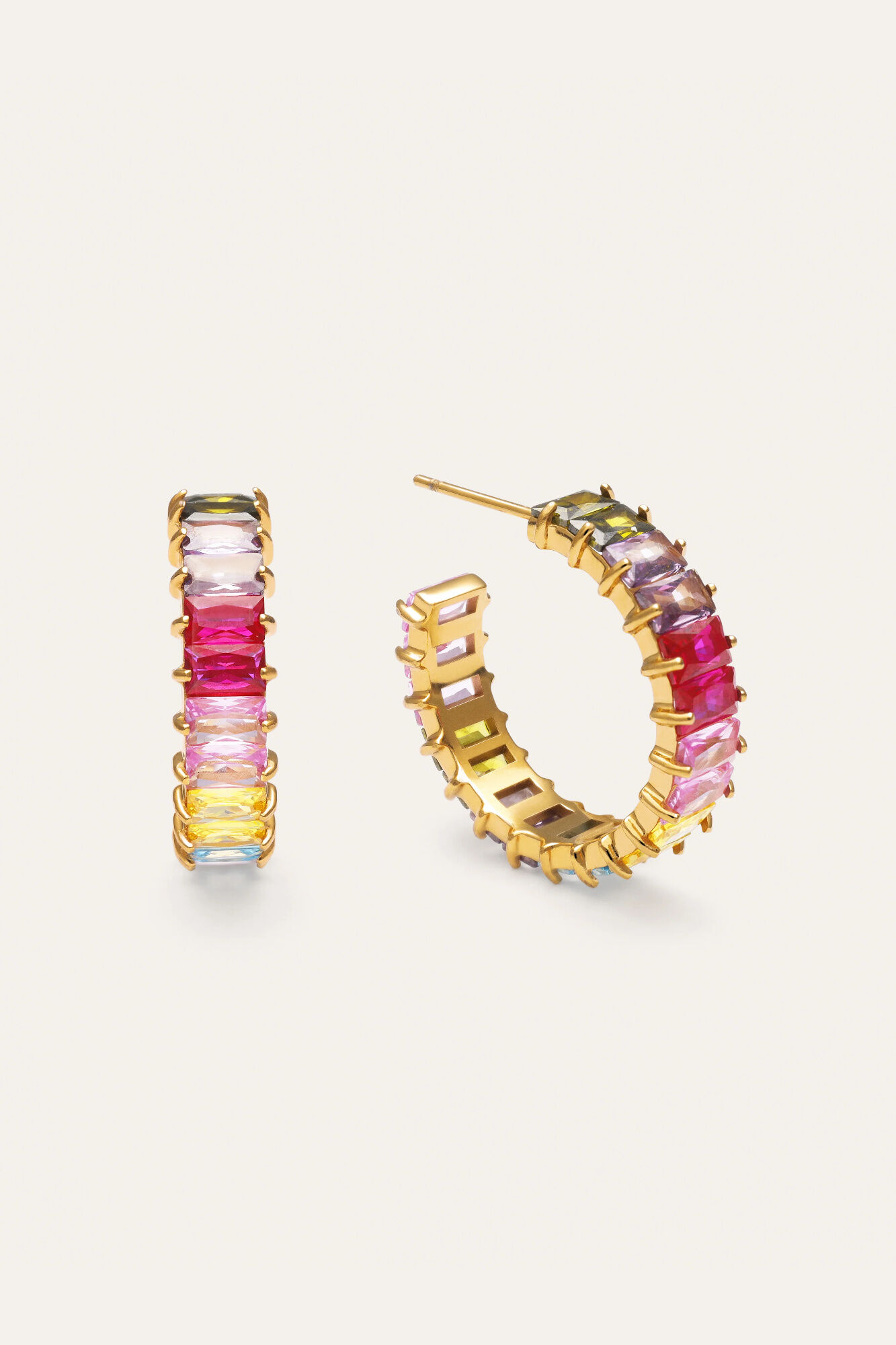 Singularu Pendientes Sia Berries Acero Ba&ntilde;o Oro