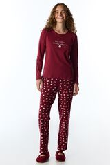 Penti Pijama de manga comprida vermelho