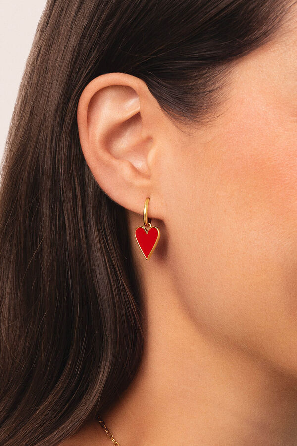 Singularu Lovely Heart Gold Plated Earrings imprim&eacute;