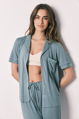 Women'secret Blue soft touch capri classic pyjamas blue