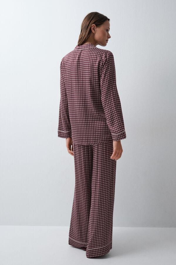 Women'secret Burgundy classic long pyjamas red