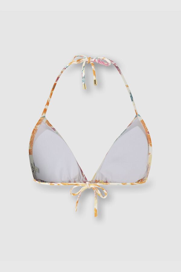 Pepe Jeans Top bikini triangular print tropical rosa