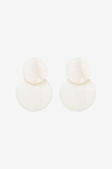 Womensecret Circular mother-of-pearl drop earring white