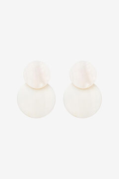 Womensecret Circular mother-of-pearl drop earring white