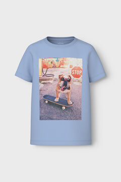 Womensecret Jungen-T-Shirt mit Print vorne Blau