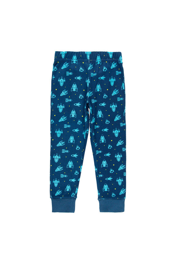 Bob&Oli Pijama com interlock de menino - org&acirc;nico azul