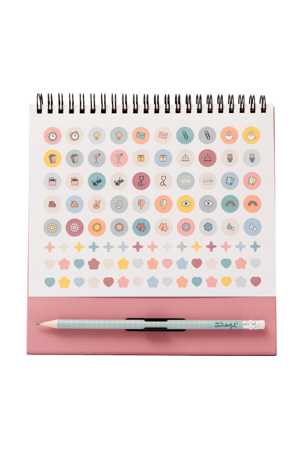 Mr. Wonderful 2025 Desk Calendar with pocket to Enjoy Your Happy Moments printed