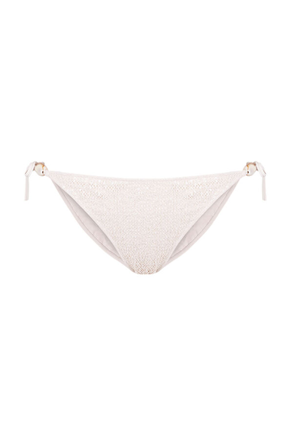 Womensecret Klassische weiße Pailletten-Bikinihose Naturweiß