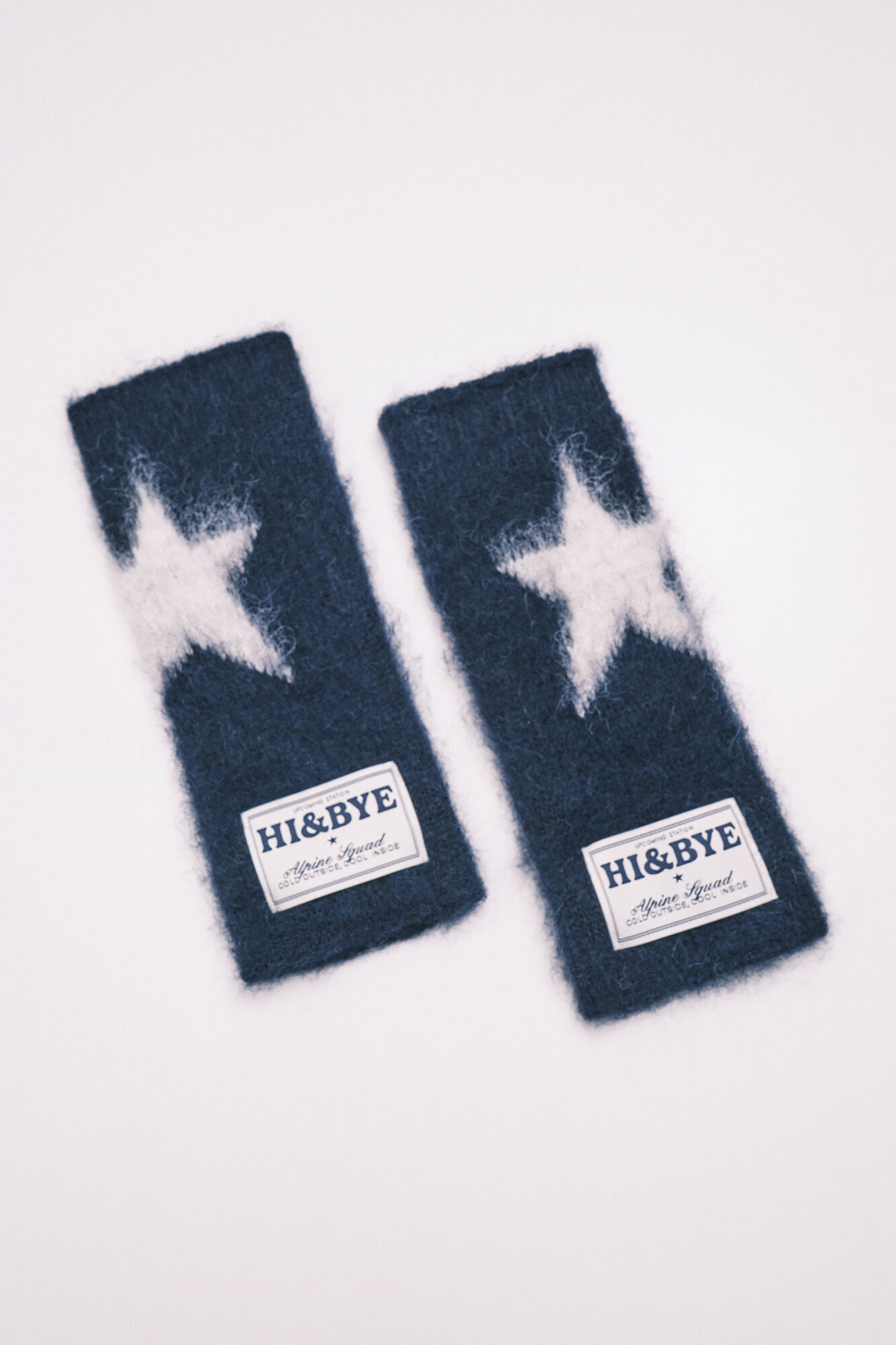 HI&BYE Navy star fingerless gloves