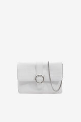 Womensecret Woven faux leather clutch white