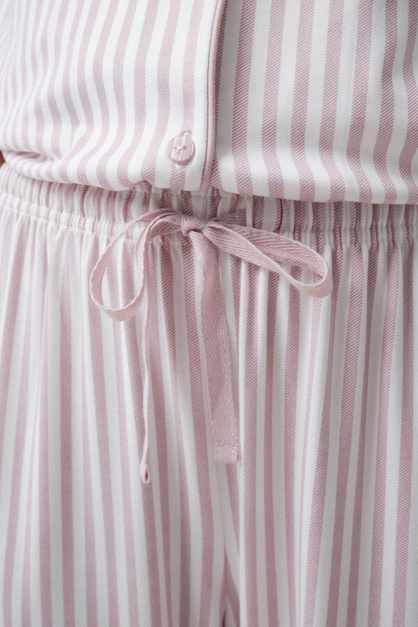 Women'secret Pink striped classic pyjamas pink