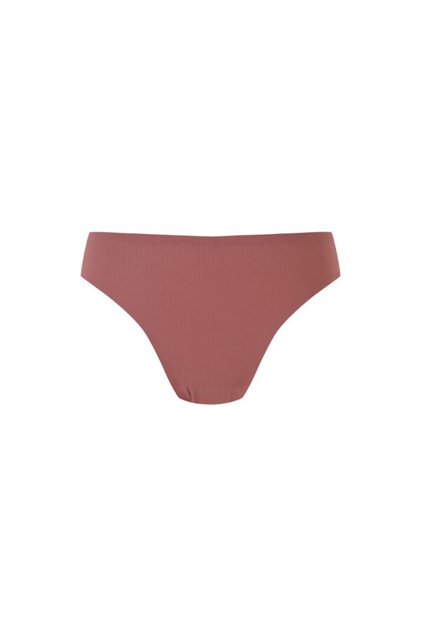 Women'secret Pink microfibre ribbed classic panty pink