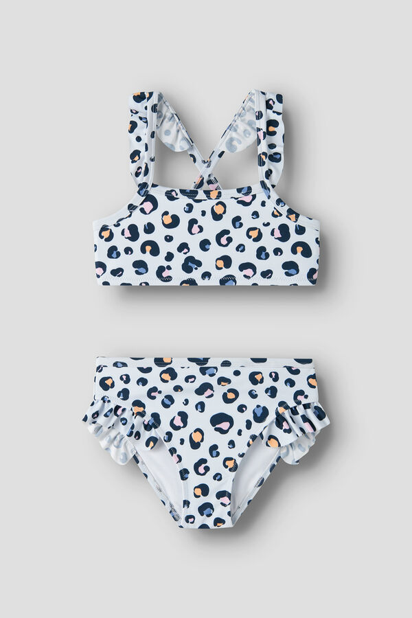 Name it Haut bikini et culotte imprim&eacute; l&eacute;opard bleu