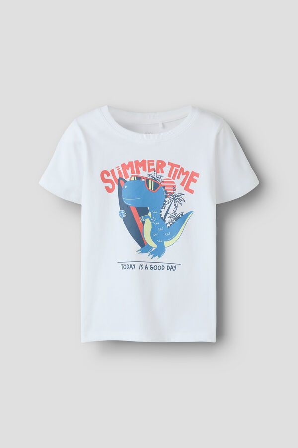 Name it Boy's printed short sleeve T-shirt white