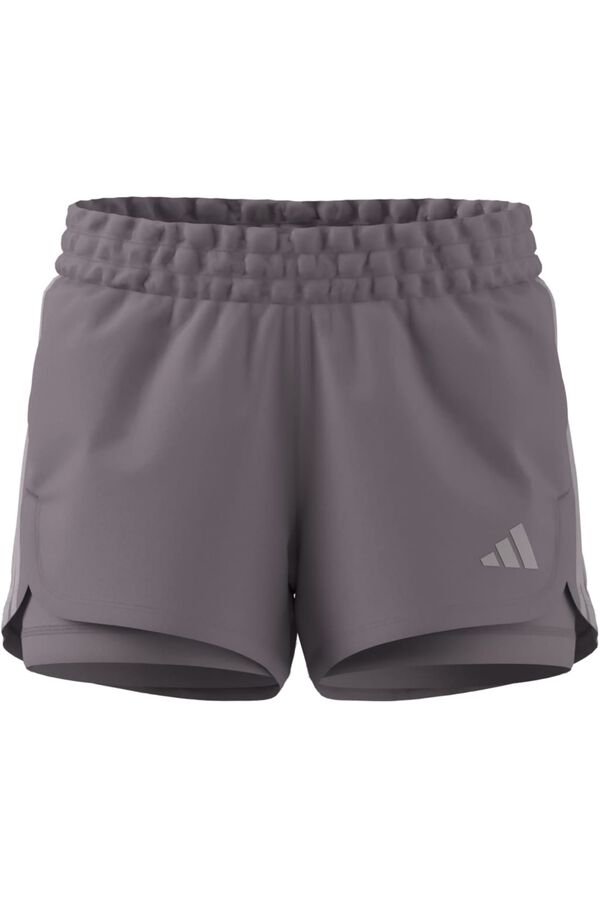 Adidas Short deportivo malla 3 bandas Pacer marr&oacute;n
