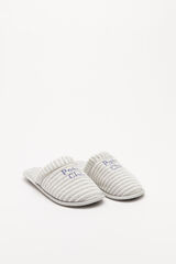 Womensecret Grey striped slippers with text Siva