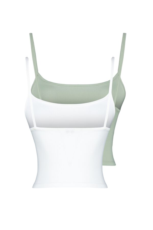 Trendyol Top curto gola quadrada branco