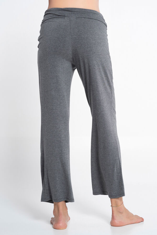 Ohma! Cal&ccedil;as b&aacute;sicas maternity largas de malha cinzento