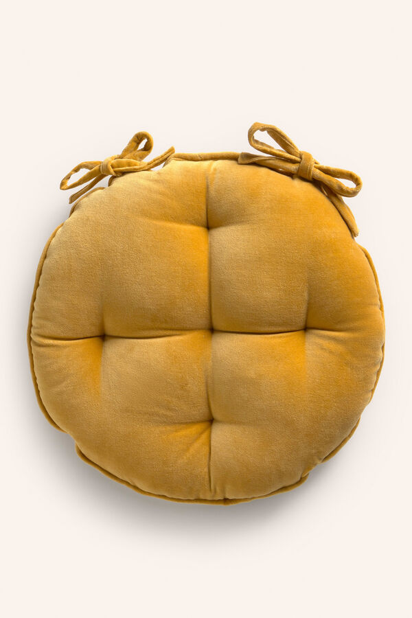 Calma House Almofada redonda para cadeira em velour estampado