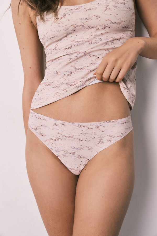 Women'secret Snake print clean cut microfibre mini thong white