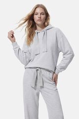Pieces Sweatshirt com capuz e detalhe de lurex cinzento