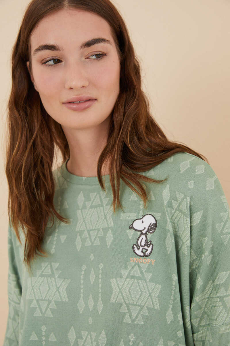 Womensecret Snoopy super soft warm knitted pyjamas green