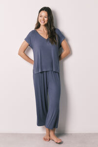 Women'secret Blue soft viscose capri pyjamas