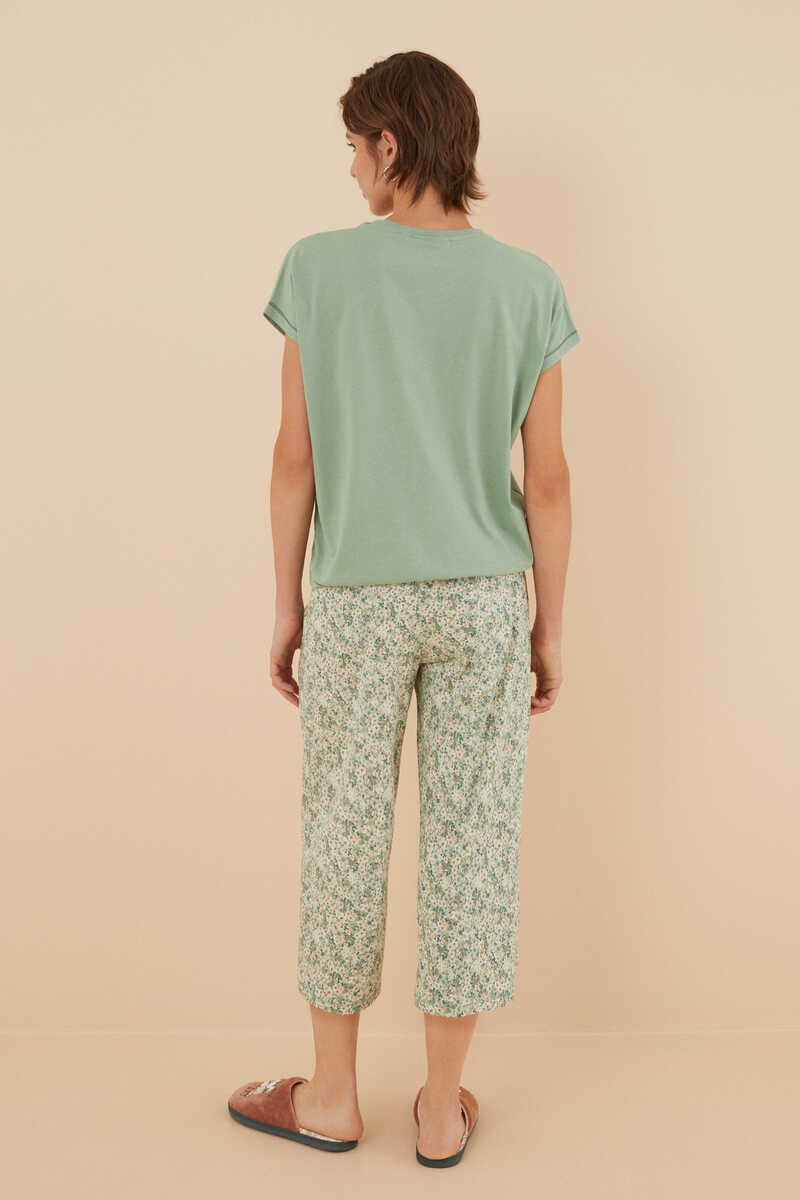 Womensecret Green Snoopy 100% cotton capri pyjamas green