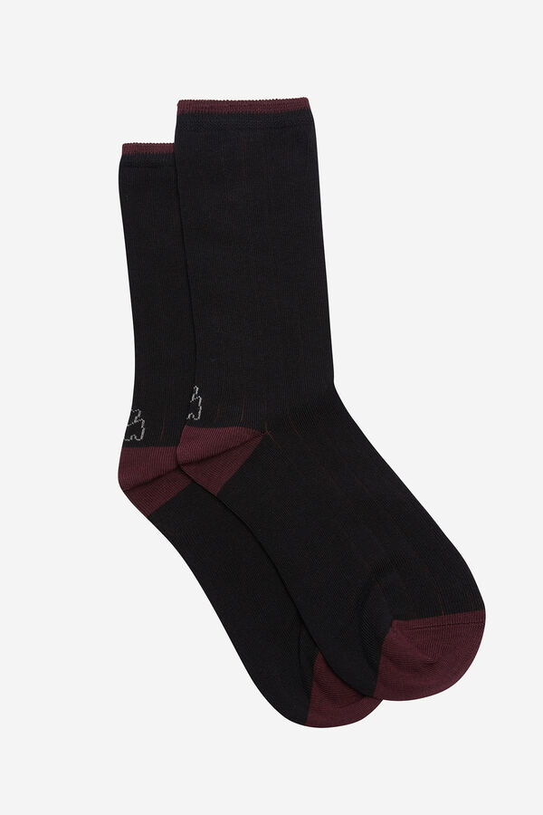 Womensecret Women's long black socks Schwarz