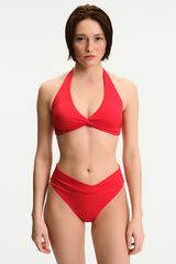 Penti Halterneck crossover effect bikini top burgundy