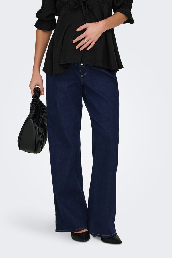 Only Maternity Wide leg maternity jeans blue