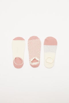 Womensecret Rózsaszín zoknik, 3 pár egy csomagban  rávasalt mintás