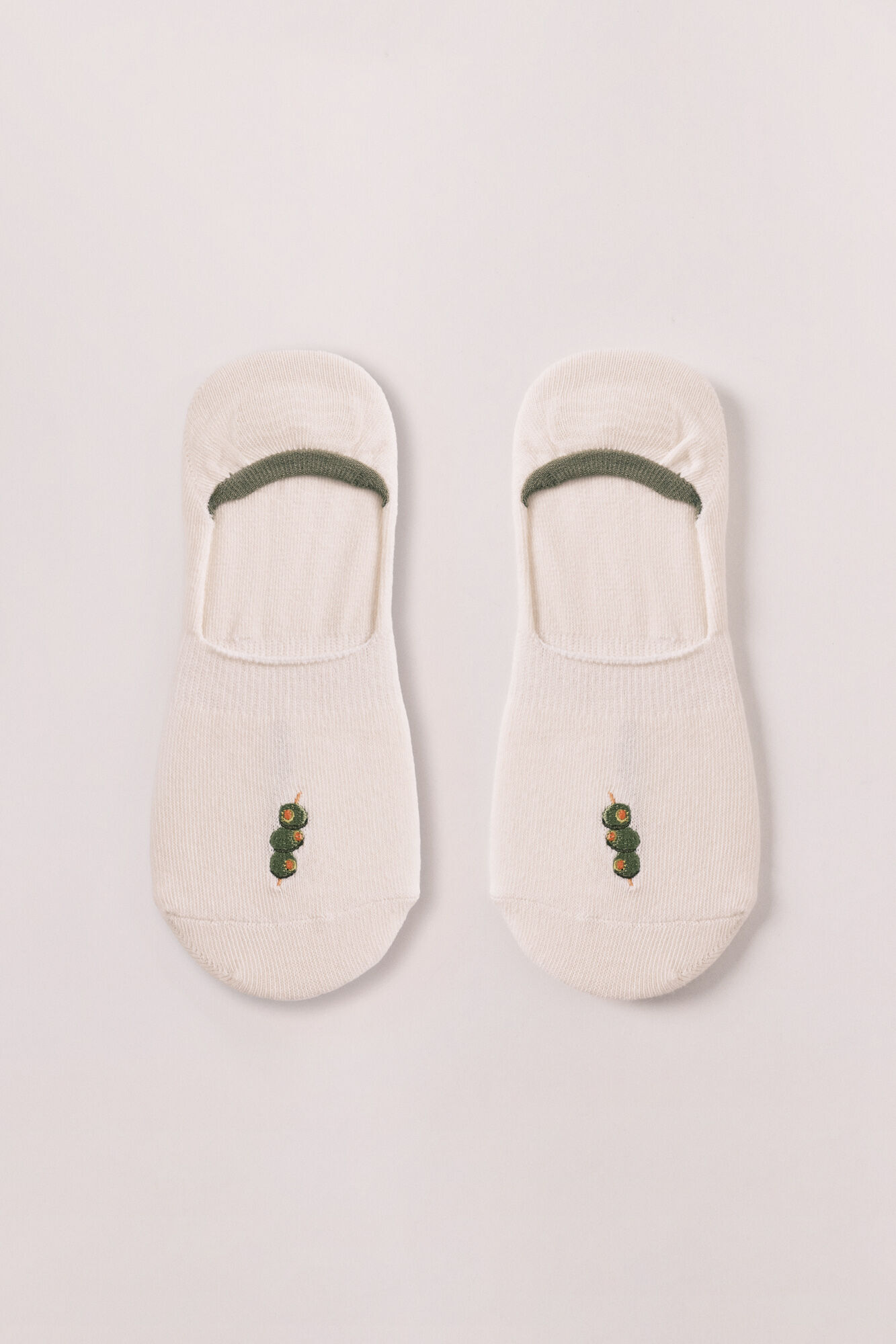 Women'secret Calcetines invisibles bordado aceitunas