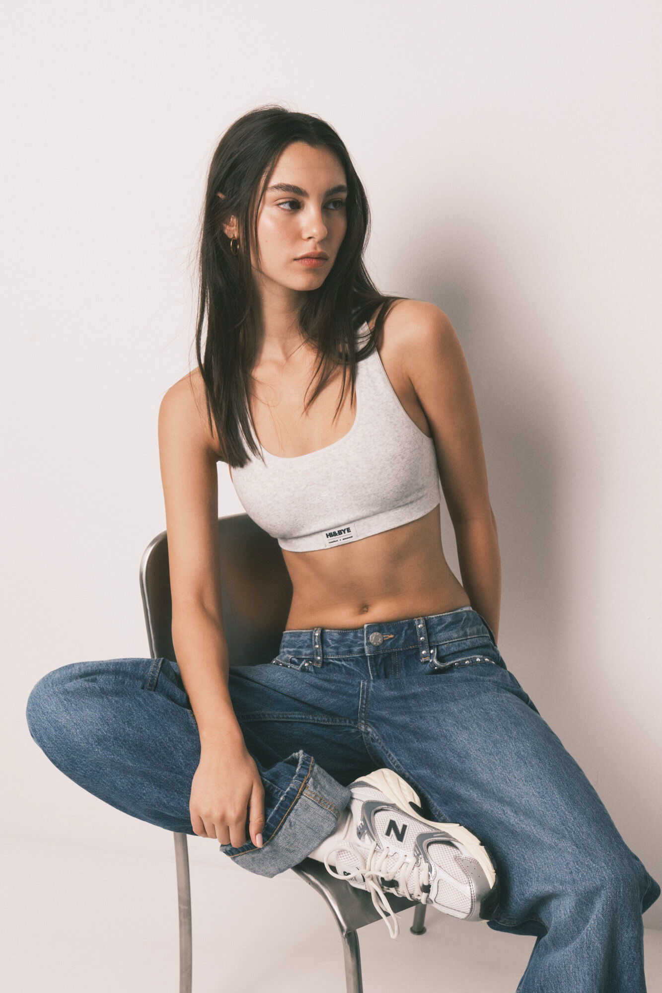 HI&BYE Sujetador deportivo Seamless gris