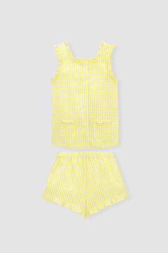 Womensecret Pijama corto vichy amarillo niña impressão