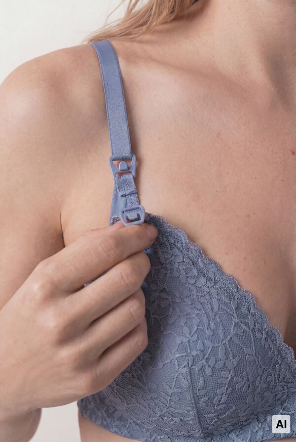 Women'secret Blue lace padded triangle maternity bra LOVELY blue