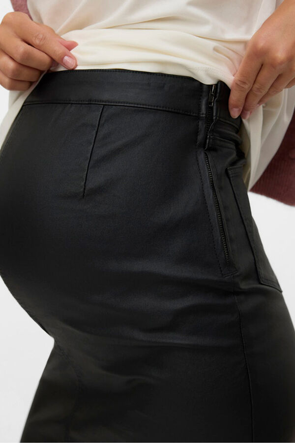 Mamalicious Short leather effect maternity skirt  black