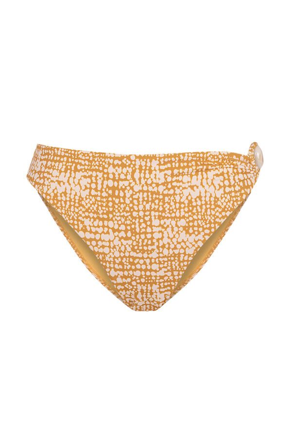 Womensecret Yellow printed high waist bikini bottoms printed