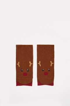 Womensecret 2-pack cotton Rudolph socks nude