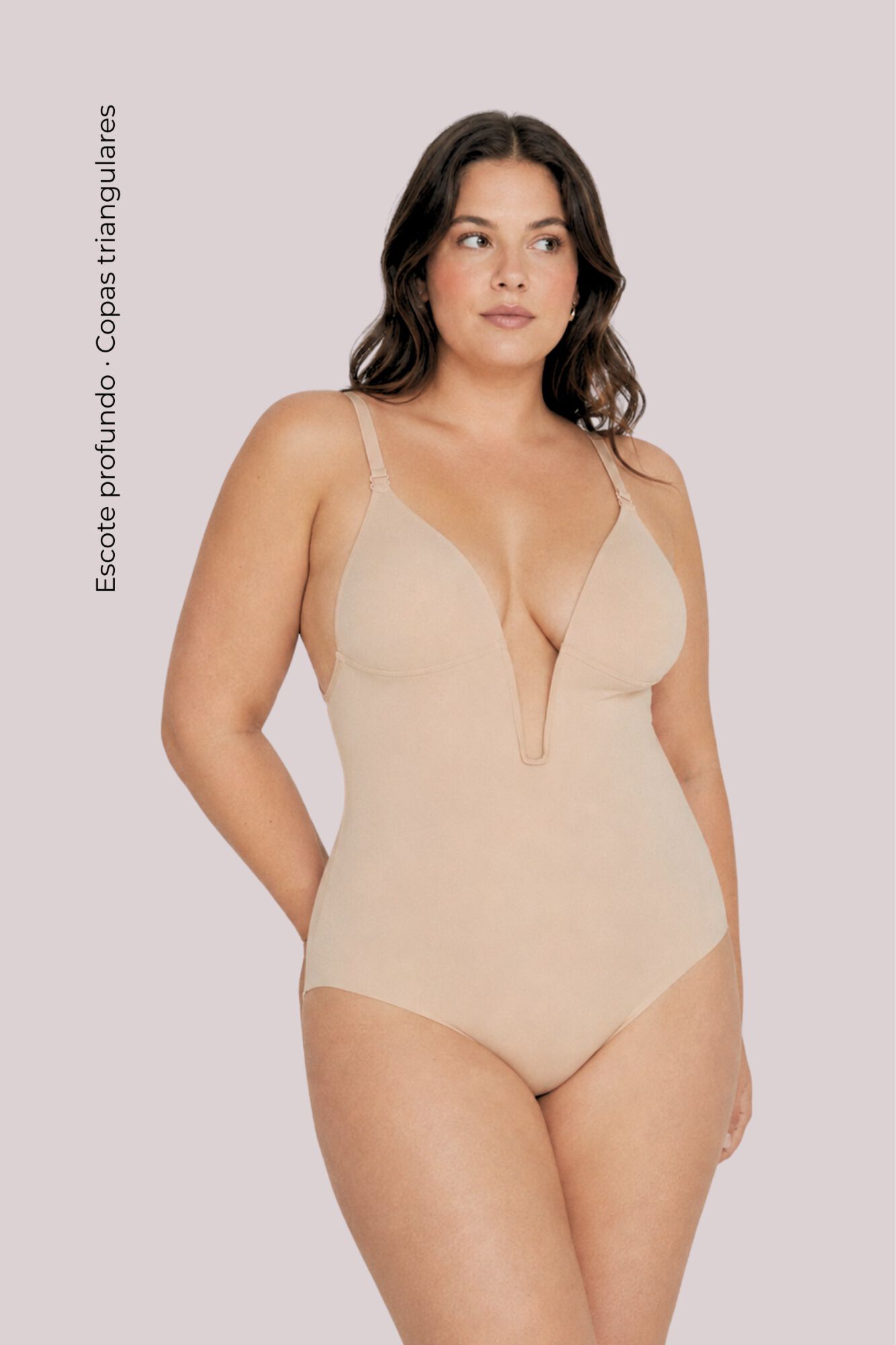 Ivette Bridal R&uuml;ckenfreier Body mit tiefem Nude-Ausschnitt