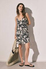 Women'secret Printed strap short dress black