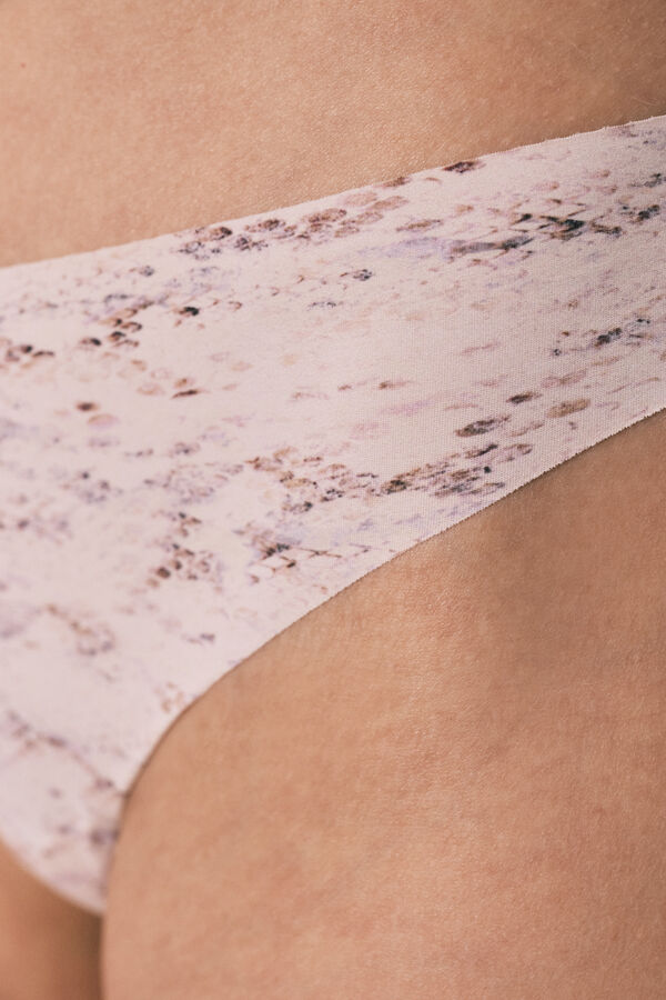 Women'secret Snake print clean cut microfibre mini thong white