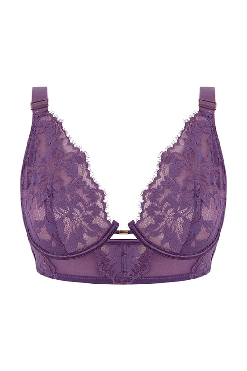 Womensecret Purple tulle lace bustier bra pink