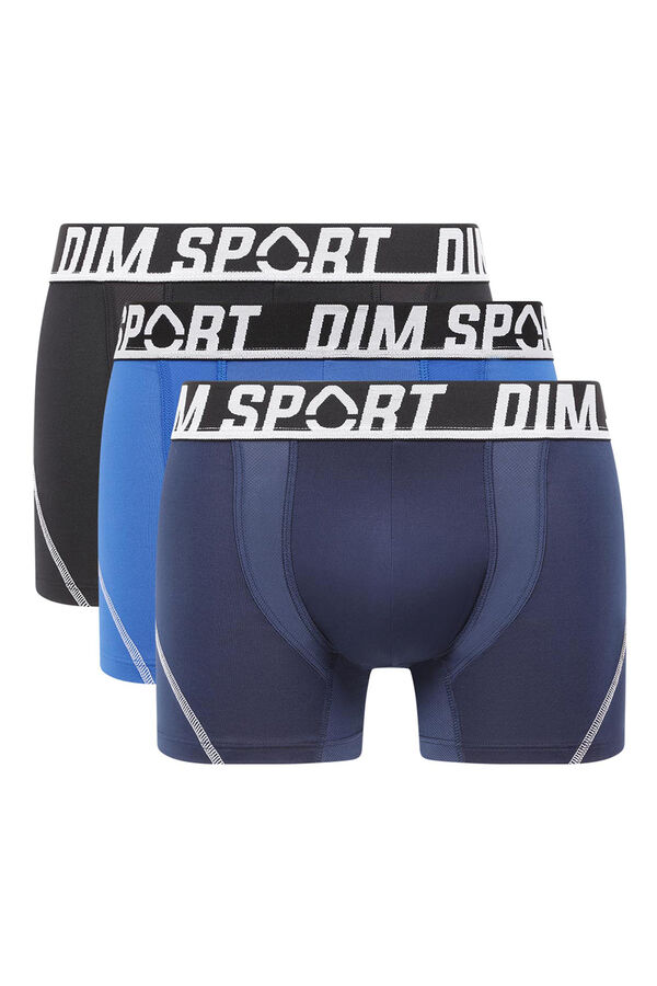DIM Pack de 3 boxers desportivos em microfibra com malha respir&aacute;vel DIM estampado